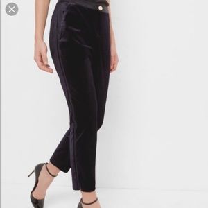 Ted Baker Navy Velvet Trouser with Black Stripe